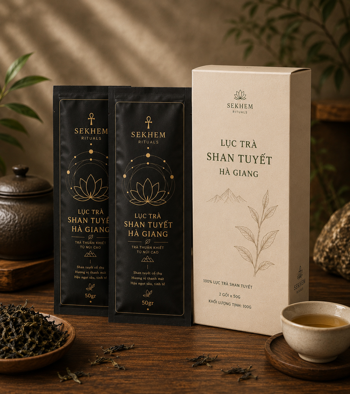 Lục Trà Shan Tuyết Cổ Thụ Hà Giang 100gr - Ảnh 2