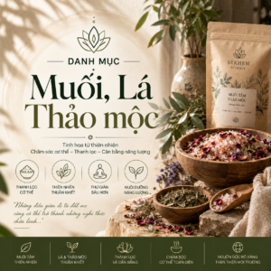 Muối, lá, thảo mộc